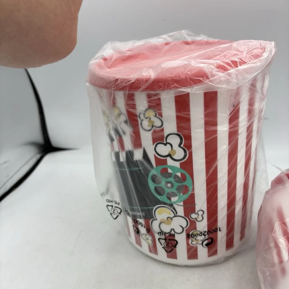 Tupperware Popcorn Canister One Touch Movie Night with 4 Tumblers 5 Lids Seals